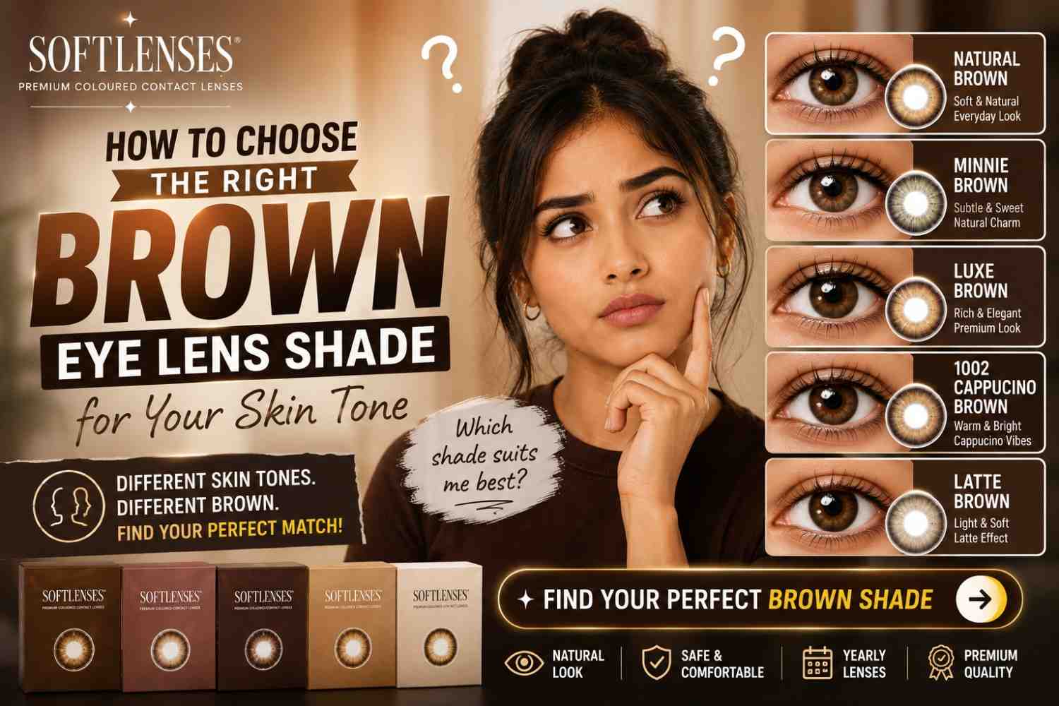 how to choose brown colour eye lenses shades