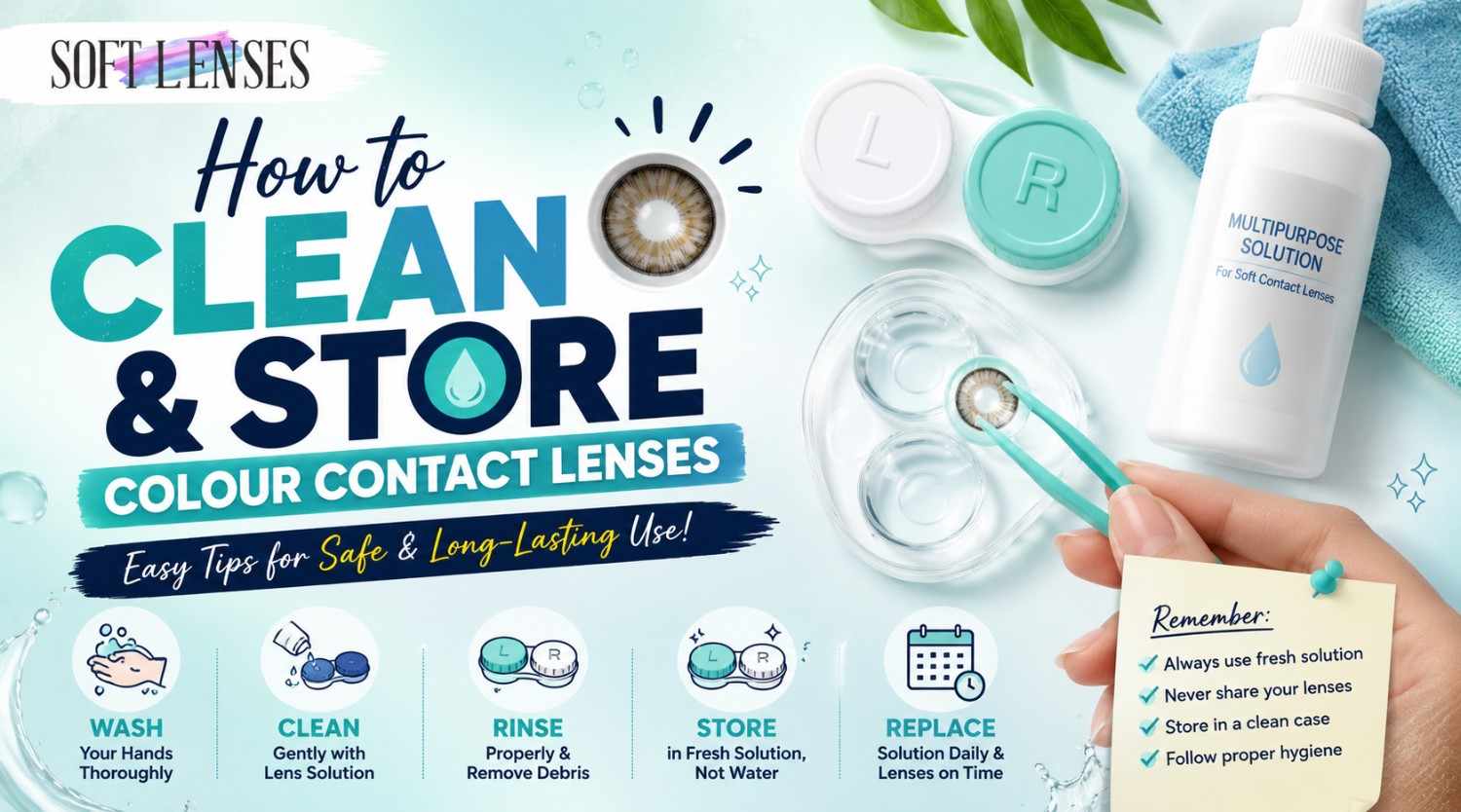 How to Clean and Store Colour Contact Lenses