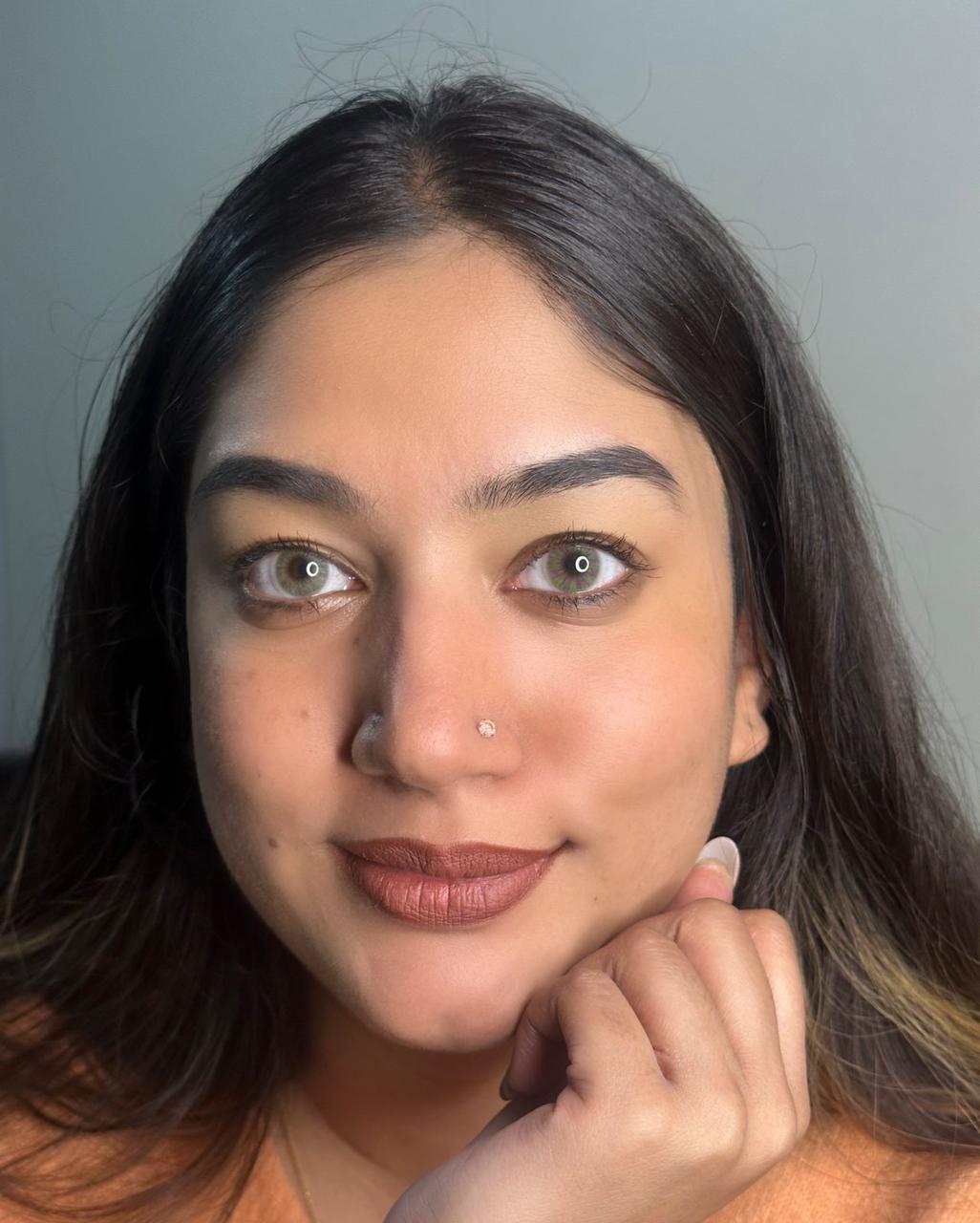 Mustard gray yearly lenses