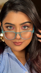 Aqua blue monthly lenses