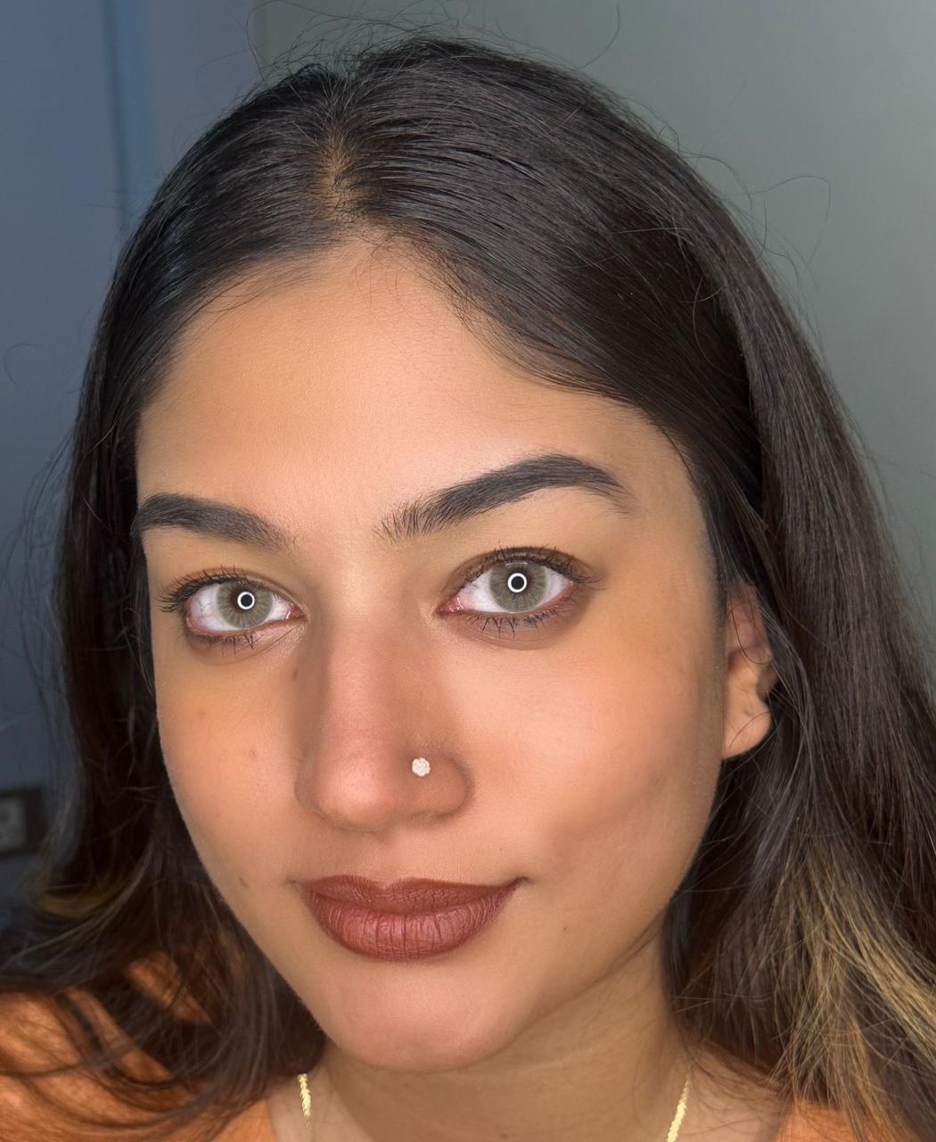 Mustard gray yearly lenses